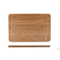 BAMBOO DARK-TAGLIERE RETTANGOLARE CM 38X25XH.1,6 CON SCANALATURA