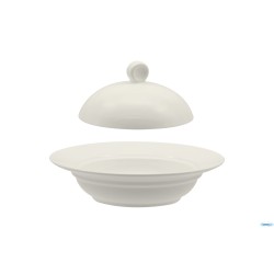 COCOTTE BIANCA TONDA CON COPERCHIO CM.17,1XH.8,7  BA1399