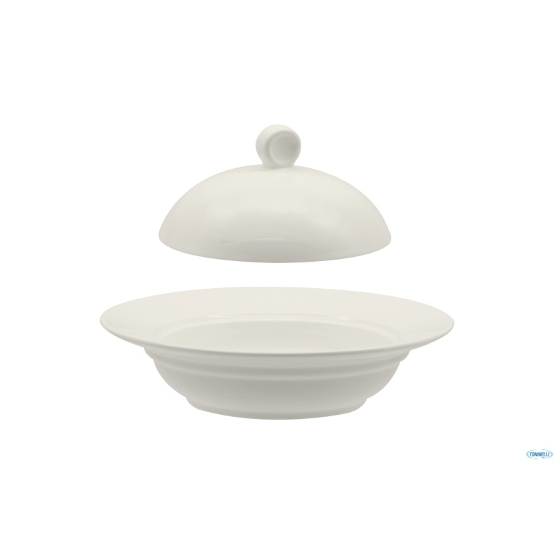 COCOTTE BIANCA TONDA CON COPERCHIO CM.17,1XH.8,7  BA1399