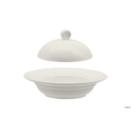 COCOTTE BIANCA TONDA CON COPERCHIO CM.17,1XH.8,7  BA1399
