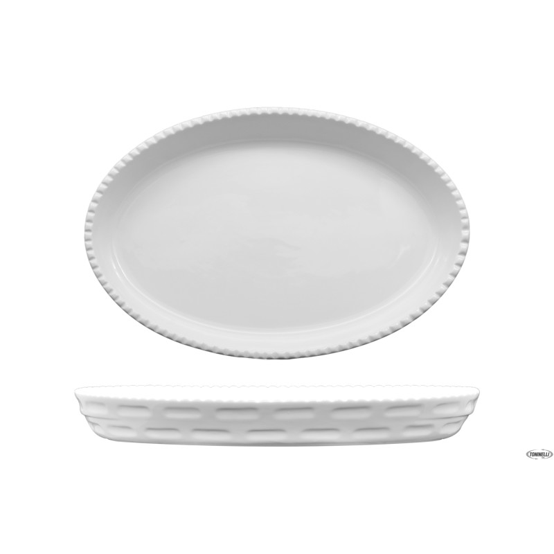 JUSTWHITE-PIROFILA CORDONATA OVALE CM.28,5X17X4,5 HHM1017