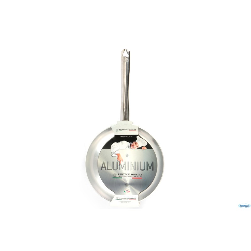 PADELLA DRITTA ALLUMINIO A FRIGGERE  3 MM CON MANICO TUBOLARE CM 28 H 6