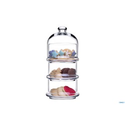 PATISSERIE-SET 3 CONTENITORI CON CUPOLA CM 8,2X22H 96815