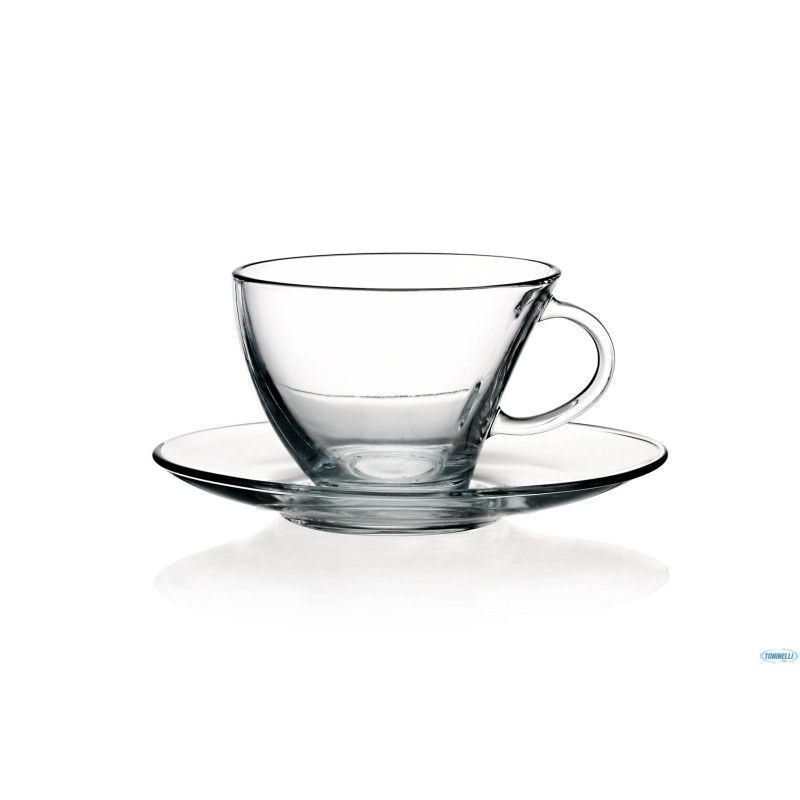 PENGUEN TR -CONFEZIONE 6 TAZZE VETRO  CAPPUCCIO CON PIATTO  21