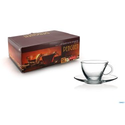 PENGUEN TR -CONFEZIONE 6 TAZZE VETRO  CAPPUCCIO CON PIATTO  21