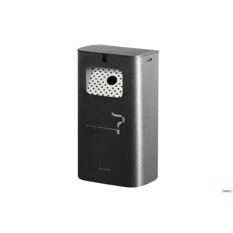 POSACENERE MURALE IN ACCIAIO VERNICIATO NERO CM 17,5X10,5XH34