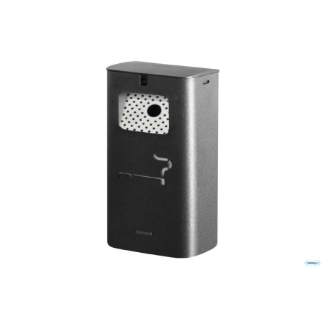 POSACENERE MURALE IN ACCIAIO VERNICIATO NERO CM 17,5X10,5XH34