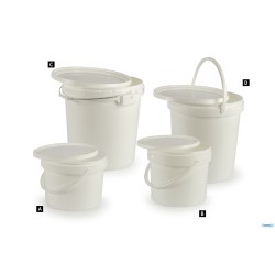SECCHIO ALIMENTI CON COPERCHIO POLIPROPILENE LT.16,1 BIANCO