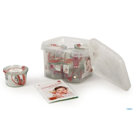 SET BEBE WECK-SECCHIELLO 8 VASI ML200 CON COPERCHIO GUARNIZIONE E CLIPS 751