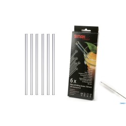 SIMAX CONFEZIONE DA 6 CANNUCCE DIRITTE IN VETRO CM.15 DIAMETRO MM.10 CON SCOVOLINO 40151