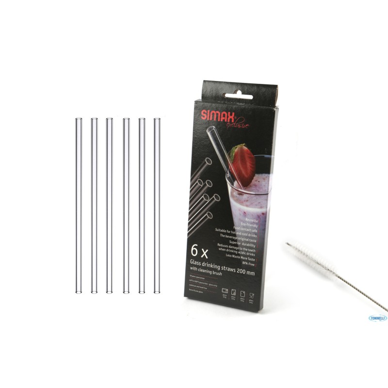 SIMAX CONFEZIONE DA 6 CANNUCCE DIRITTE IN VETRO CM.20 DIAMETRO MM.10 CON SCOVOLINO 40201 SIMAX CONFEZIONE DA 6 CANNUCCE DIRITTE IN VETRO CM.20 DIAMETRO MM.10 CON SCOVOLINO 40201