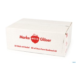 WECK CILINDRICO- CARTONE 24 VASETTI ML.80 CON COPERCHIO 60  80
