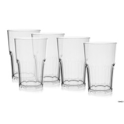 BICCHIERE GRANITY CLEAR CL 40 IN CONFEZIONE DA 5 PEZZI- IN POLISTIRENE TRASPARENTE- FM-63