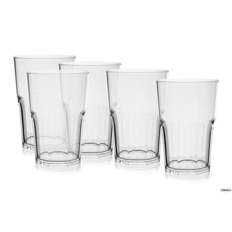 BICCHIERE GRANITY CLEAR CL 40 IN CONFEZIONE DA 5 PEZZI- IN POLISTIRENE TRASPARENTE- FM-63