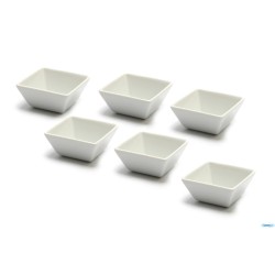JUSTWHITE-CONFEZIONE 6 COPPETTE QUADRE CM.6,5X6,5XH.3 HE3343