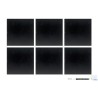 LAVAGNA SILHOUETTE-SET 6 LAVAGNE QUADRATE CM 40X40. ADESIVI PER MONTAGGIO A PARETE INCLUSI       FB-XXL