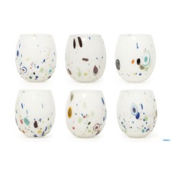 MURANO - CONFEZIONE 6 BICCHIERI ACQUA CL 35 COLORE BIANCO