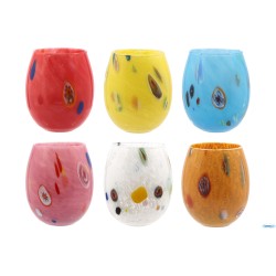 MURANO - CONFEZIONE 6 BICCHIERI ACQUA CL 35 COLORI ASSORTITI