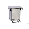 CONTENITORE RIFIUTI A PEDALE INOX BRILLANTE CON APERTURA CENTRALE 70 L CM 55X52 H72,5    790680