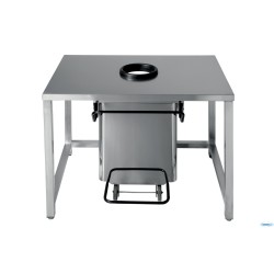 CONTENITORE RIFIUTI A PEDALE INOX BRILLANTE CON APERTURA CENTRALE 70 L CM 55X52 H72,5    790680