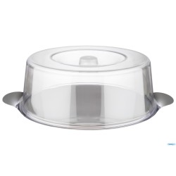 PIATTO TORTA INOX CM 30XH.11 CON COPERCHIO POLISTIRENE 00065