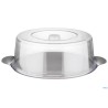 PIATTO TORTA INOX CM 30XH.11 CON COPERCHIO POLISTIRENE 00065