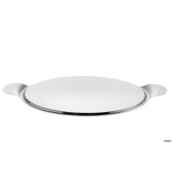 PIATTO TORTA INOX CM 30XH.11 CON COPERCHIO POLISTIRENE 00065