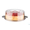 PIATTO TORTA INOX CM 30XH.11 CON COPERCHIO POLISTIRENE 00065
