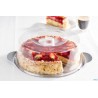PIATTO TORTA INOX CM 30XH.11 CON COPERCHIO POLISTIRENE 00065