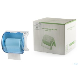 ROLLOUT-DISTRIBUTORE BLU TRASPARENTE DI CARTA IN BOBINA CM 41X34,5 H 35  705636