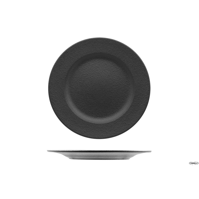 BLACK DAZZLE- PIATTO PIANO A FALDA CM 27- ALLUMINA BLACK DAZZLE- PIATTO PIANO A FALDA CM 27- ALLUMINA