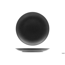 BLACK DAZZLE- PIATTO PIANO CM 27 COUPE SENZA BORDO- ALLUMINA