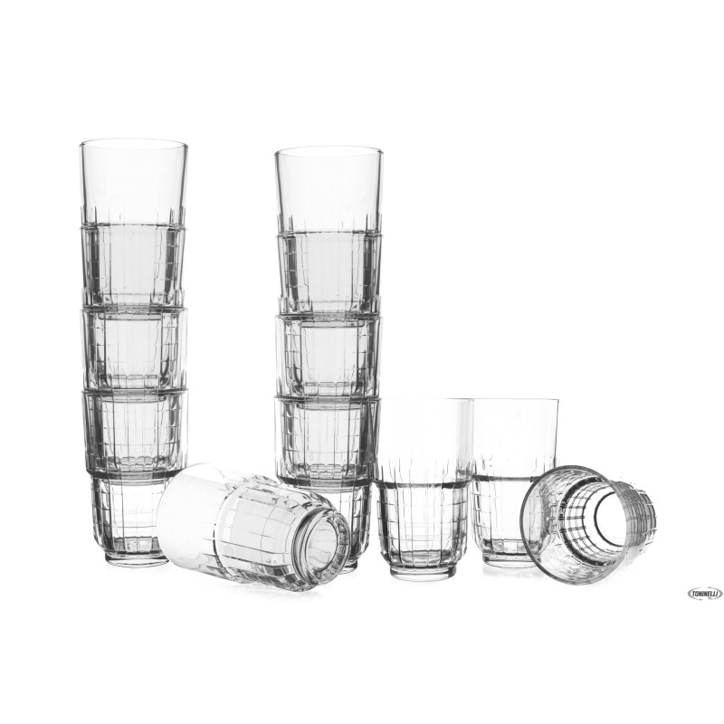 TARQ - CONFEZIONE 12 BICCHIERI HI-BALL CL 34,5 IN VETRO TEMPERATO IMPILABILE