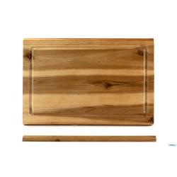 ACACIA-TAGLIERE RETTANGOLARE CM 32X21XH.1,5 CON SCANALATURA