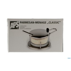CLASSIC-FORMAGGIERA INOX-VETRO CM 10,5 H. 7 CM ACCIAIO INOX 18/8 CON CUCCHIAIO