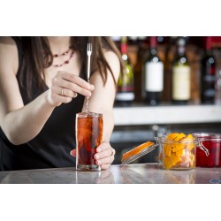 CUCCHIAIO MISCELATORE ACCIAIO BAR CON FORCHETTINA  H503K