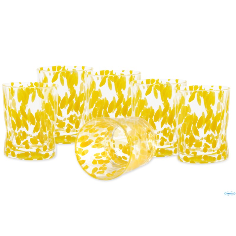DROPS-CONFEZIONE.6 BICCHIERI ACQUA CL 33 GIALLO