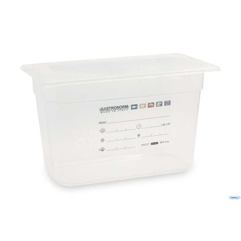 GN POLIPROPILENE 1.3 BACINELLA GRADUATA H.20 HACCP GN POLIPROPILENE 1.3 BACINELLA GRADUATA H.20 HACCP