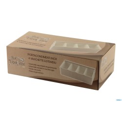 HORECAPROFESSIONAL - PORTACONDIMENTI INOX 4 VASCHETTE  CD-4