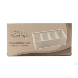 HORECAPROFESSIONAL - PORTACONDIMENTI INOX 4 VASCHETTE  CD-4