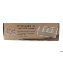 HORECAPROFESSIONAL - PORTACONDIMENTI INOX 4 VASCHETTE  CD-4