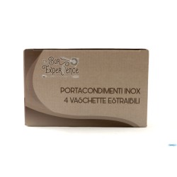 HORECAPROFESSIONAL - PORTACONDIMENTI INOX 4 VASCHETTE  CD-4