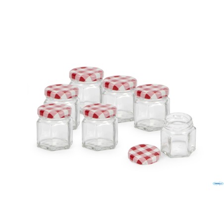 IL CASALE-CF.7 VASI ESAGONALI 45ML.CON TAPPO A VITE DIAMETRO 43