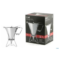 IMBUTO COLATORE 1,9 LT INOX CON 3 BOCCHETTE E SUPPORTO  041140