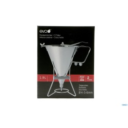 IMBUTO COLATORE 1,9 LT INOX CON 3 BOCCHETTE E SUPPORTO  041140