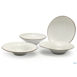 KASZUB PIATTO PASTA BOWL FILO MARRONE CM 26 - INTERNO CM 15,5   235 BACKSTAMP LIONESS A STAMPO