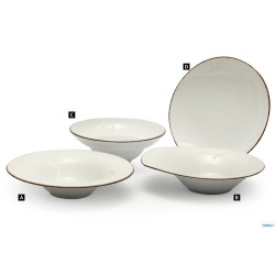 KASZUB PIATTO PASTA BOWL FILO MARRONE CM 26 - INTERNO CM 15,5   235 BACKSTAMP LIONESS A STAMPO