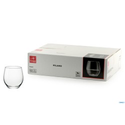 MILANO - CONFEZIONE 12 BICCHIERI ACQUA VETRO TEMPERATO CL 30 H.8,5 CM. 8,2