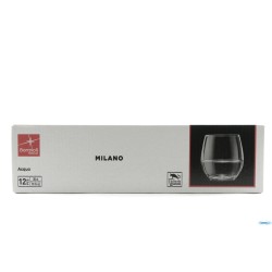MILANO - CONFEZIONE 12 BICCHIERI ACQUA VETRO TEMPERATO CL 30 H.8,5 CM. 8,2