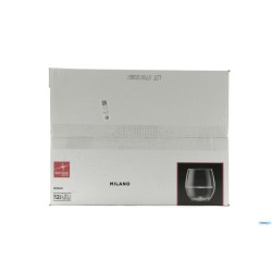 MILANO - CONFEZIONE 12 BICCHIERI ACQUA VETRO TEMPERATO CL 30 H.8,5 CM. 8,2